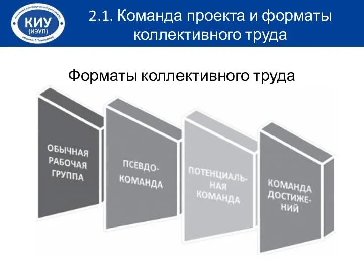 2.1. Команда проекта и форматы коллективного труда Форматы коллективного труда