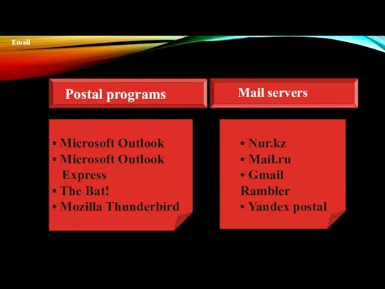 Email • Nur.kz • Mail.ru • Gmail Rambler • Yandex
