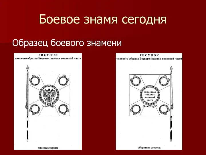 Боевое знамя сегодня Образец боевого знамени