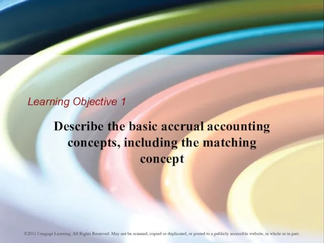 Learning Objective 1 Describe the basic accrual accounting concepts, including the matching concept