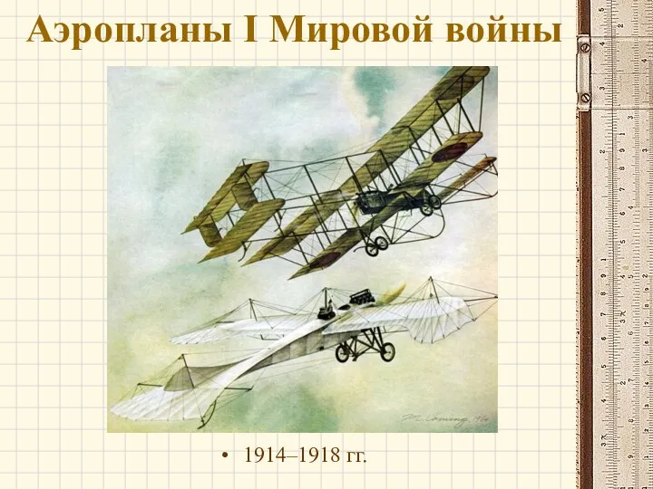 Аэропланы I Мировой войны 1914–1918 гг.