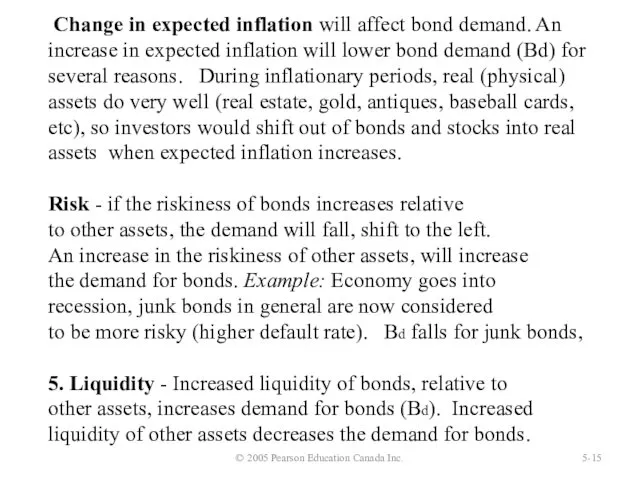 © 2005 Pearson Education Canada Inc. 5- Change in expected