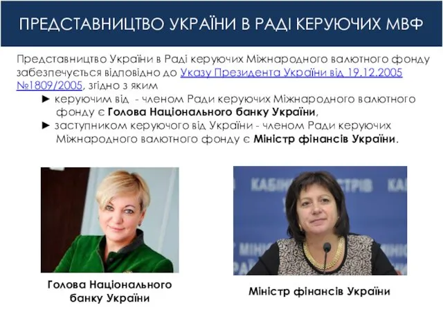 ПРЕДСТАВНИЦТВО УКРАЇНИ В РАДІ КЕРУЮЧИХ МВФ Представництво України в Раді