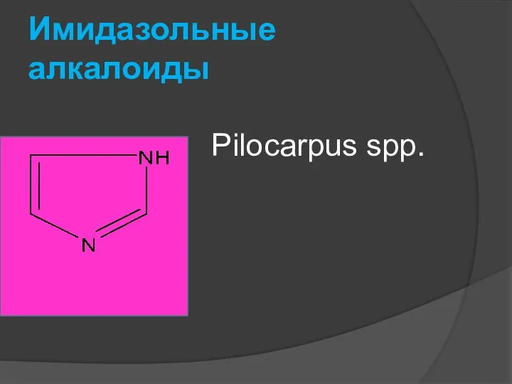 Имидазольные алкалоиды Pilocarpus spp.