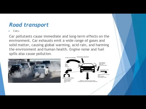 Road transport Cars: Car pollutants cause immediate and long-term effects