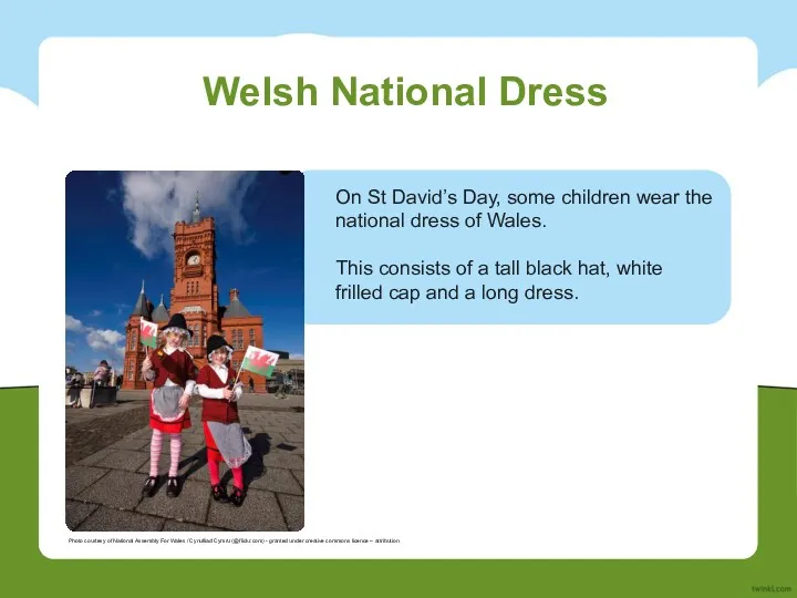 Welsh National Dress On St David’s Day, some children wear the national dress