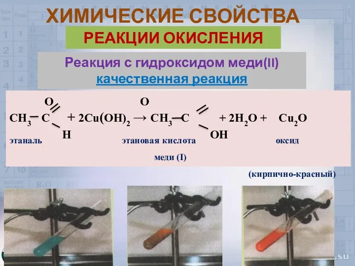 Реакция с гидроксидом меди(II) качественная реакция О О СН3 С