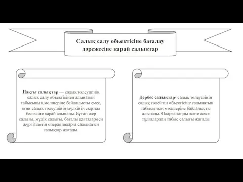 Салық салу объектісіне бағалау дәрежесіне қарай салықтар Нақты салықтар —