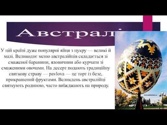 Австралія У цій країні дуже популярні яйця з цукру —