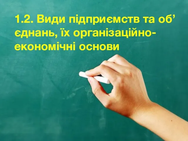 Види підприємств та об’єднань, їх організаційноекономічні основи