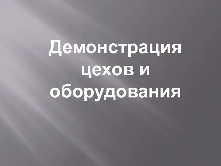 Демонстрация цехов и оборудования