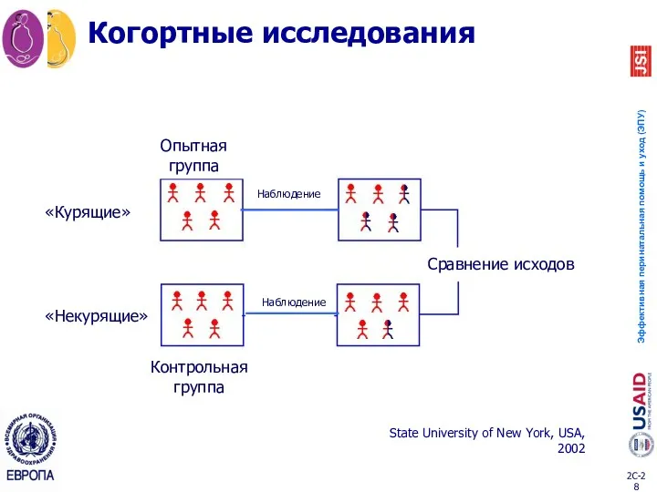 Когортные исследования State University of New York, USA, 2002