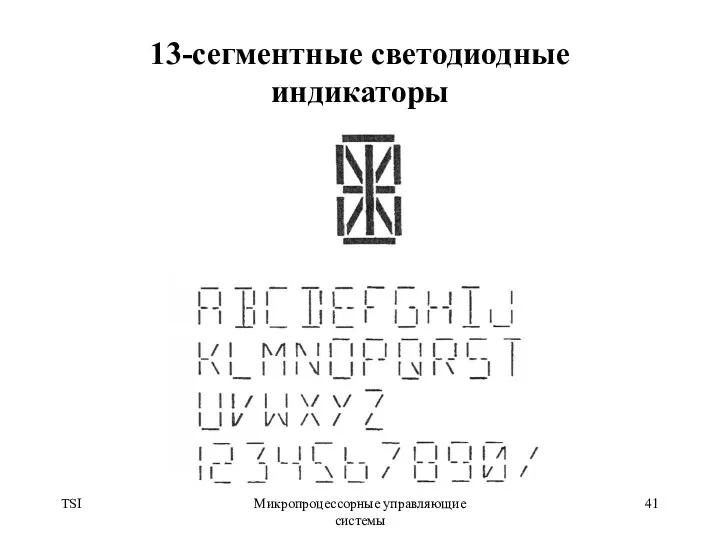 TSI Микропроцессорные управляющие системы 13-сегментные светодиодные индикаторы