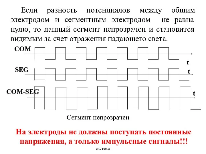 TSI Микропроцессорные управляющие системы Если разность потенциалов между общим электродом