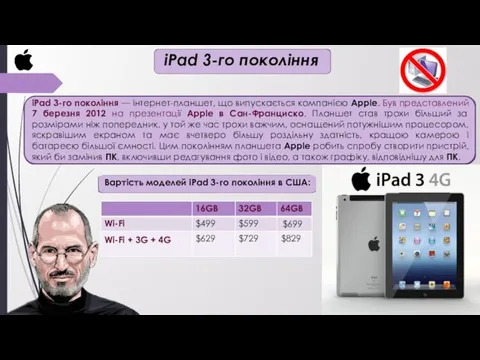 iPad 3-го покоління iPad 3-го покоління — інтернет-планшет, що випускається