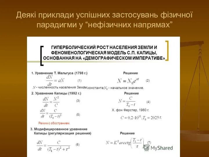 Деякі приклади успішних застосувань фізичної парадигми у “нефізичних напрямах”