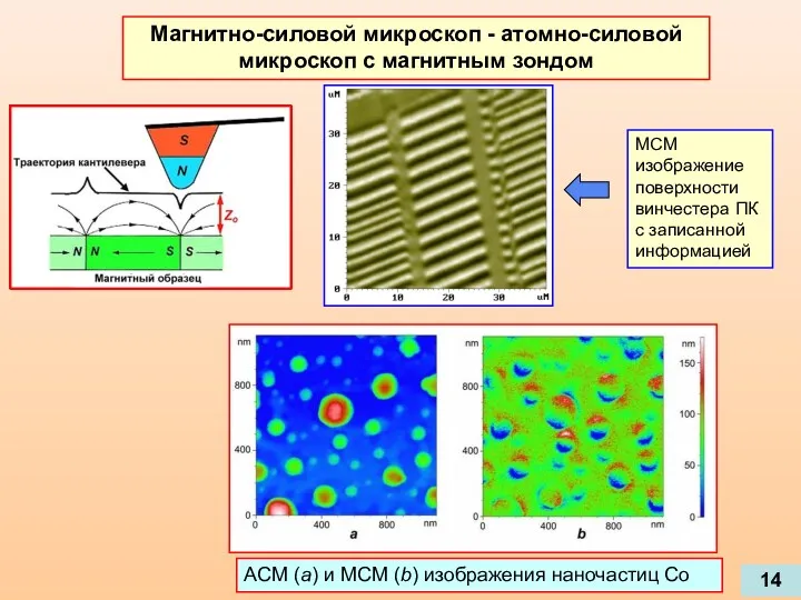 Магнитно-силовой микроскоп - атомно-силовой микроскоп с магнитным зондом 14 МСМ изображение поверхности винчестера