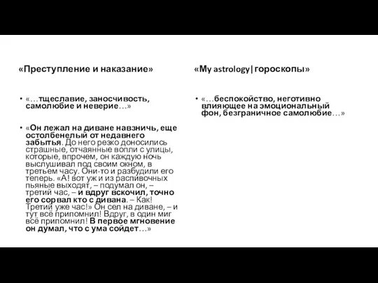 «Преступление и наказание» «…тщеславие, заносчивость, самолюбие и неверие…» «Он лежал