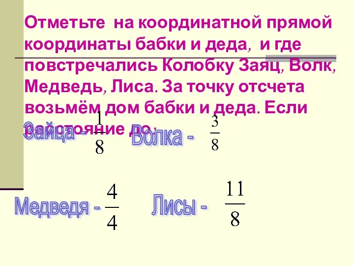 Отметьте на координатной прямой координаты бабки и деда, и где