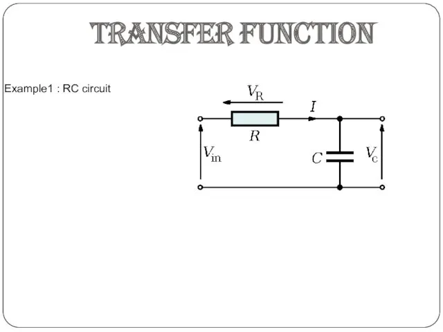 Example1 : RC circuit TRANSFER FUNCTION