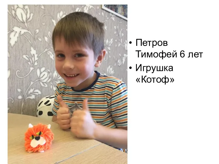 Петров Тимофей 6 лет Игрушка «Котоф»