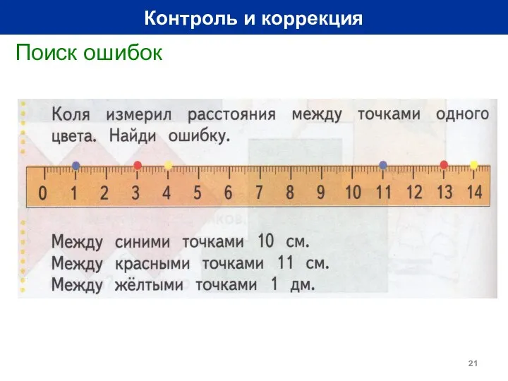 Контроль и коррекция Поиск ошибок