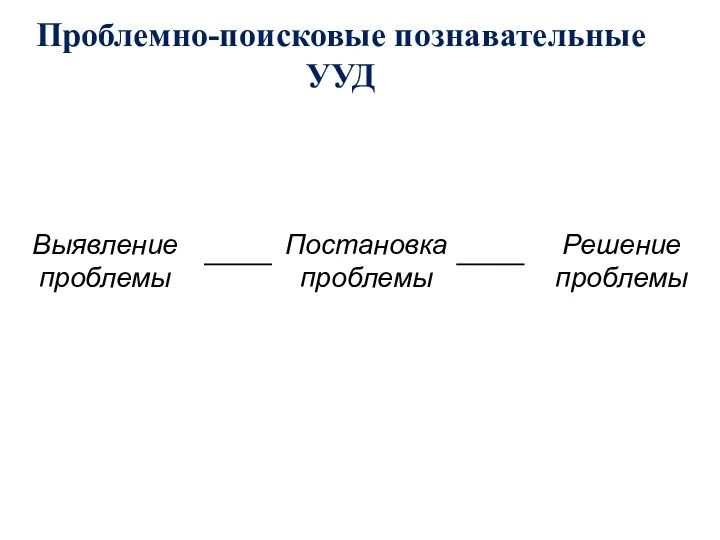 Проблемно-поисковые познавательные УУД