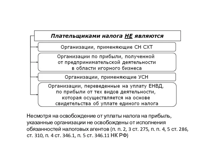 Несмотря на освобождение от уплаты налога на прибыль, указанные организации