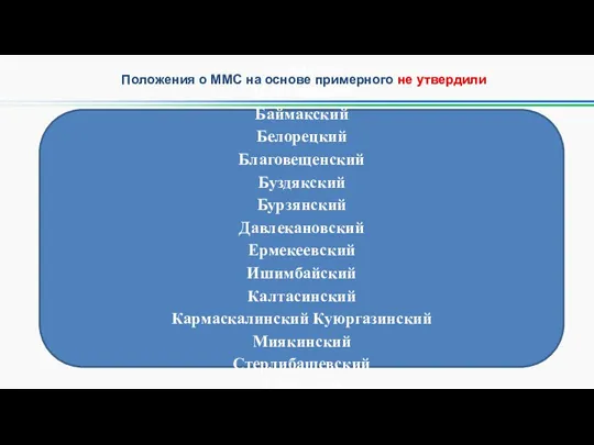 Положения о ММС на основе примерного не утвердили Архангельский Аскинский