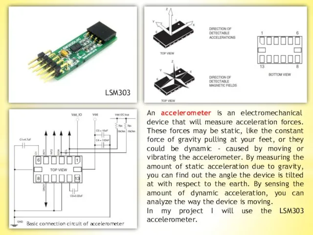Basic connection circuit of accelerometer An accelerometer is an electromechanical device that will