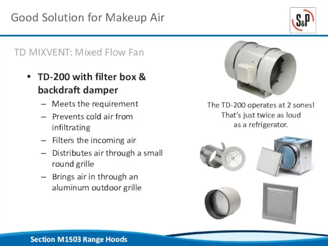 Good Solution for Makeup Air TD-200 with filter box &