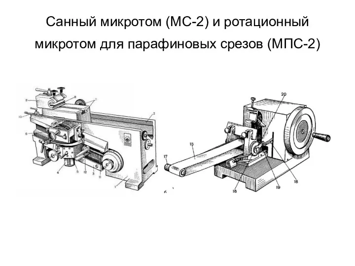 Санный микротом (МС-2) и ротационный микротом для парафиновых срезов (МПС-2)