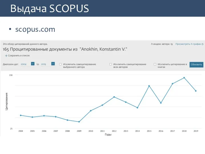 Выдача SCOPUS scopus.com