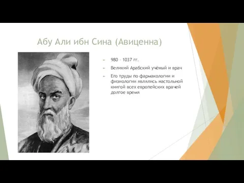 Абу Али ибн Сина (Авиценна) 980 – 1037 гг. Великий