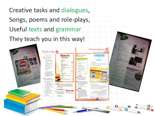 Creative tasks and dialogues, Songs, poems and role-plays, Useful texts