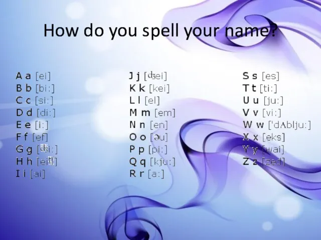 How do you spell your name?