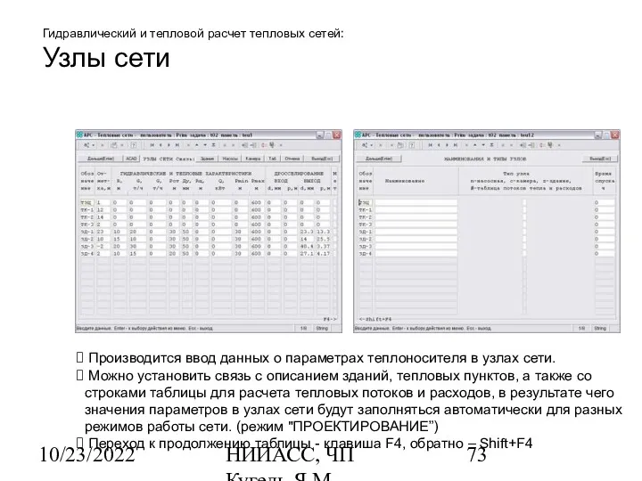 10/23/2022 НИИАСС, ЧП Кугель Я.М. Гидравлический и тепловой расчет тепловых