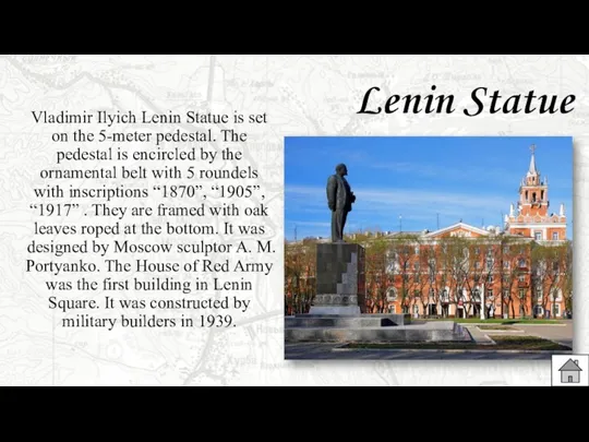 Lenin Statue Vladimir Ilyich Lenin Statue is set on the