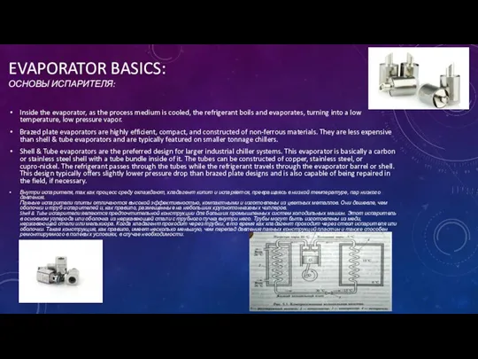 EVAPORATOR BASICS: ОСНОВЫ ИСПАРИТЕЛЯ: Inside the evaporator, as the process