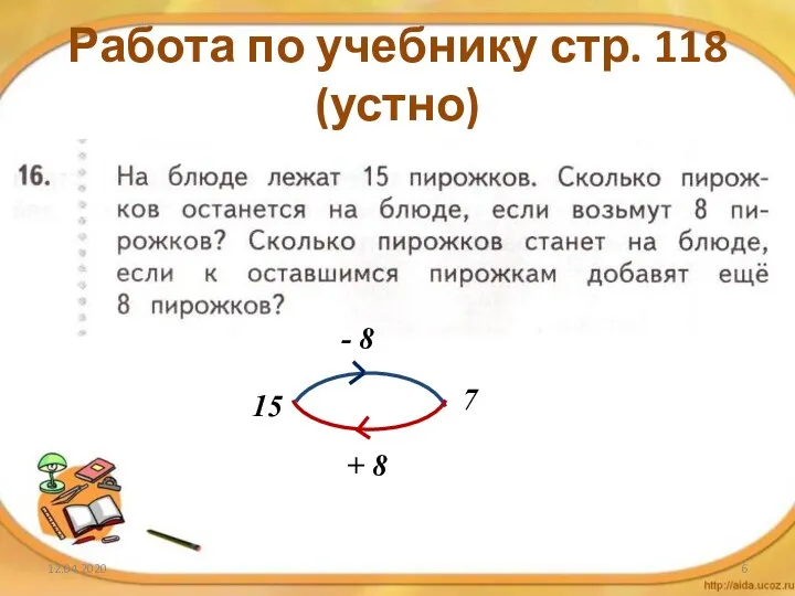 Работа по учебнику стр. 118 (устно) 12.04.2020 15 - 8 + 8 7