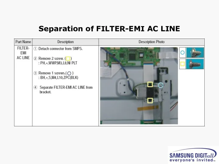 Separation of FILTER-EMI AC LINE