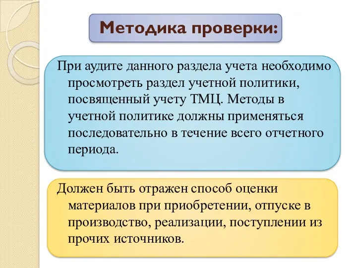 Методика проверки: При аудите данного раздела учета необходимо просмотреть раздел