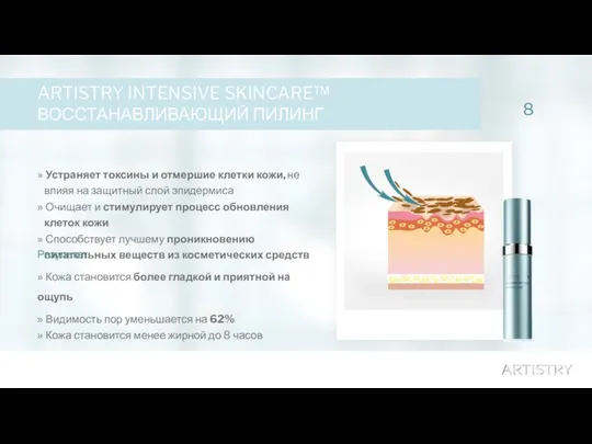 8 ARTISTRY INTENSIVE SKINCARE™ ВОССТАНАВЛИВАЮЩИЙ ПИЛИНГ » Устраняет токсины и