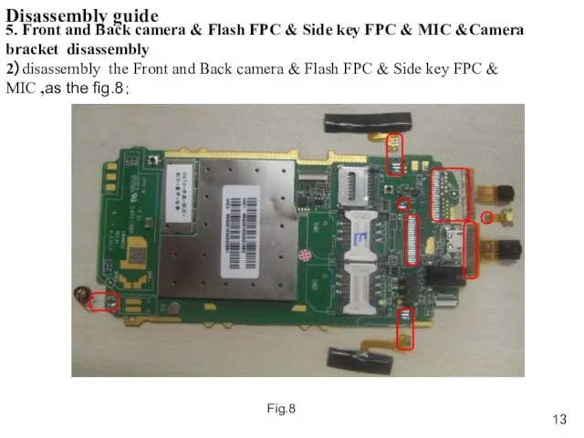 Disassembly guide 5. Front and Back camera & Flash FPC