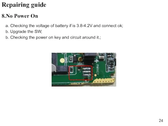 a. Checking the voltage of battery if is 3.8-4.2V and