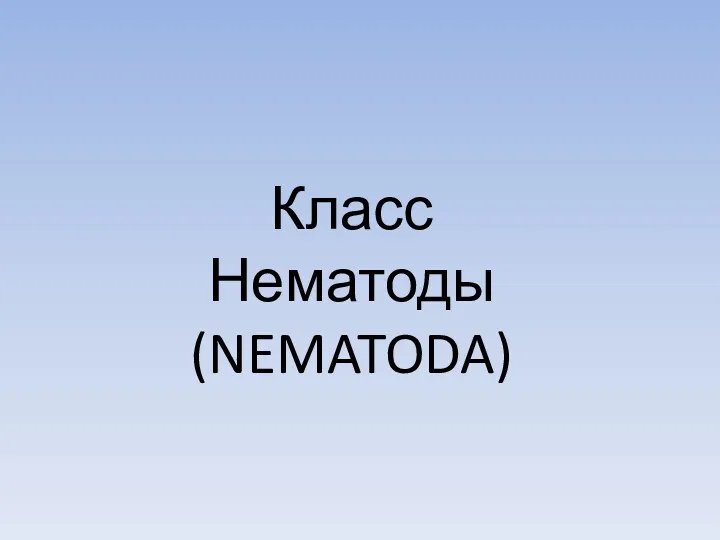 Класс Нематоды (NEMATODA)
