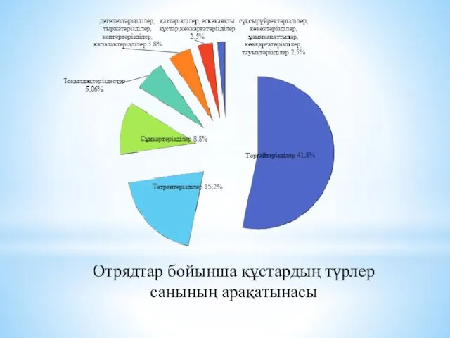 Отрядтар бойынша құстардың түрлер санының арақатынасы