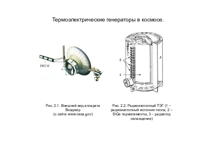 Термоэлектрические генераторы в космосе.