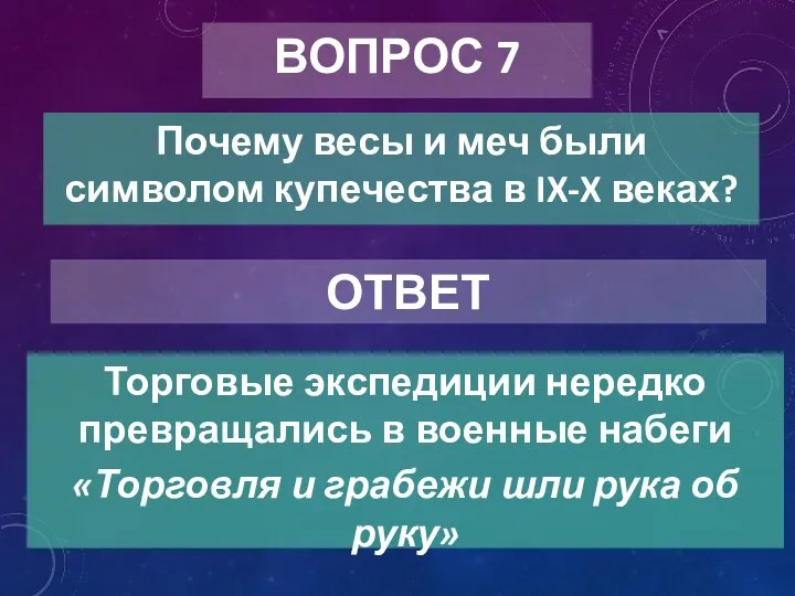 ВОПРОС 7 Почему весы и меч были символом купечества в