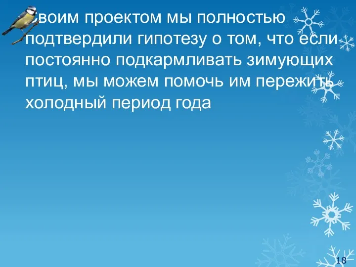 Своим проектом мы полностью подтвердили гипотезу о том, что если